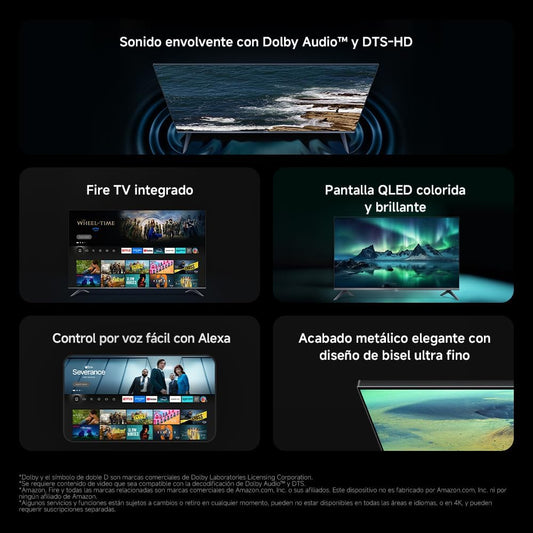 XIAOMI TV F 32, 32 Pulgadas (81 cm), HD, Smart TV, Fire OS7, Control por Voz Alexa, Dolby Audio™, DTS Virtual:X, DTS-HD, Compatible con Apple AirPlay