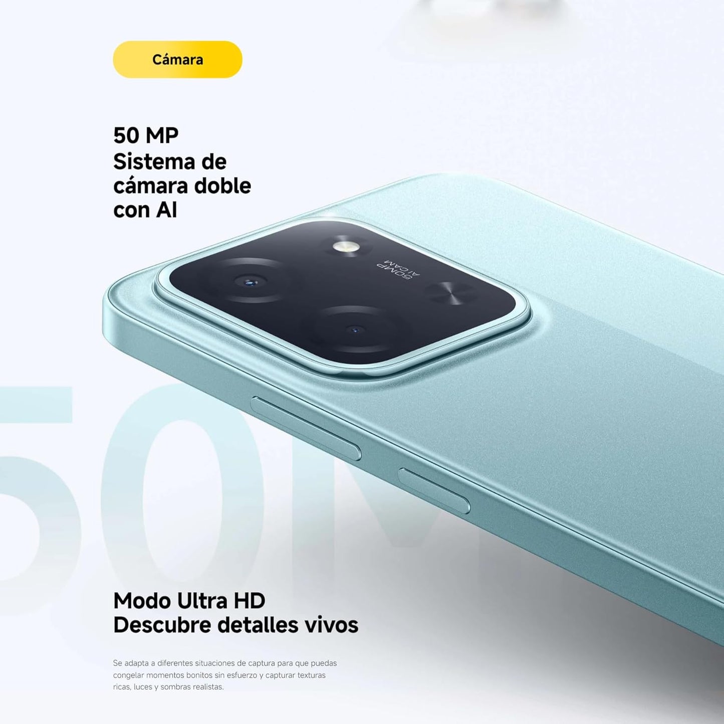 XIAOMI POCO C85 - Smartphone de 8+256GB, Cámara Dual de 50MP con AI, Pantalla inmersiva de 6,9”, Potente procesador Octa-Core, Carga rápida de 33W, 6000mAh, Cargador no Incluido, Negro (Versión ES)