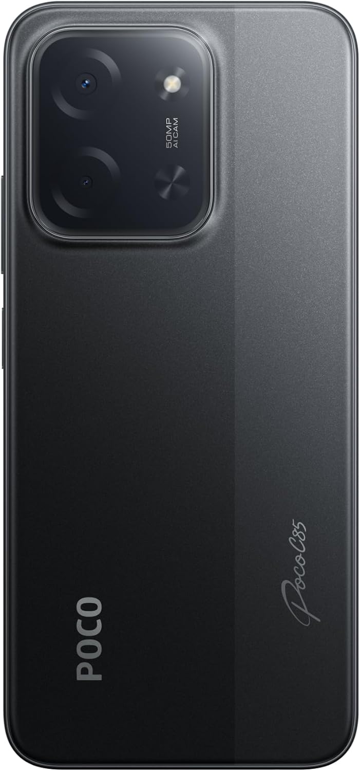 XIAOMI POCO C85 - Smartphone de 8+256GB, Cámara Dual de 50MP con AI, Pantalla inmersiva de 6,9”, Potente procesador Octa-Core, Carga rápida de 33W, 6000mAh, Cargador no Incluido, Negro (Versión ES)