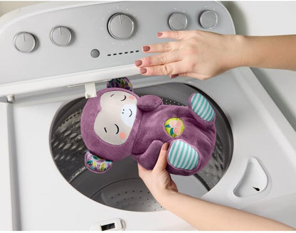 Fisher-Price Mono Morado Hora de Dormir Juguete para bebés, sonajero portátil de Peluche con Movimiento de respiración y Luces para bebés recién Nacidos a Partir de 0 Meses, JLH41