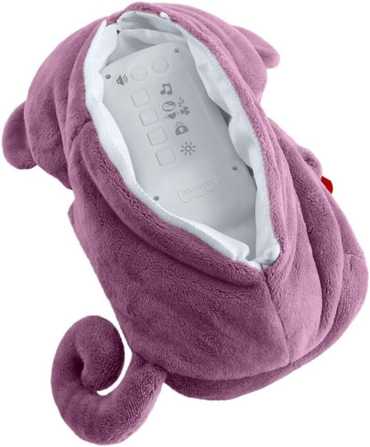 Fisher-Price Mono Morado Hora de Dormir Juguete para bebés, sonajero portátil de Peluche con Movimiento de respiración y Luces para bebés recién Nacidos a Partir de 0 Meses, JLH41