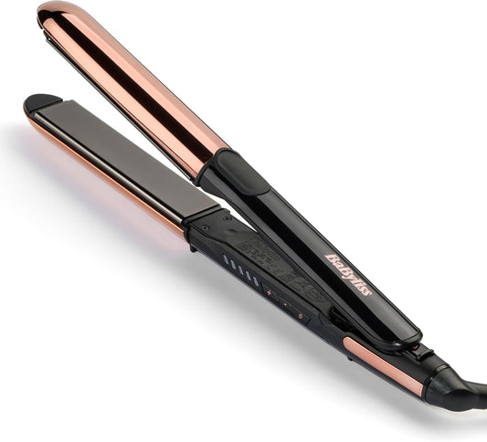 BaByliss Plancha Straight And Curl Brilliance – Alisa y Ondula, Placas de titanio, Tecnología iónica, Calentamiento Rápido en 15 s, Diseño curvo, Peinado fácil, 5 temperaturas hasta 235°C