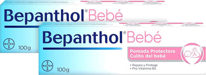 BEPANTHOL Pomada Protectora Culito Bebé Con Pro-Vitamina B5 - Crema para Irritaciones y Pañal - Recién Nacido - 2x100 g
