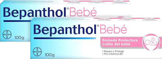 BEPANTHOL Pomada Protectora Culito Bebé Con Pro-Vitamina B5 - Crema para Irritaciones y Pañal - Recién Nacido - 2x100 g