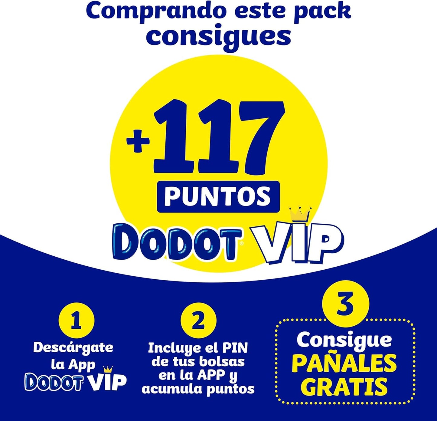 Dodot Pañales Bebé Sensitive, Talla 6 (+13 kg), 117 Pañales + 4 Pants de Regalo, Hasta 12 h De Protección Antifugas y Cuidado de la Piel, Pack Mensual