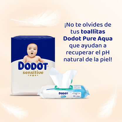 Dodot Pañales Bebé Sensitive, Talla 6 (+13 kg), 117 Pañales + 4 Pants de Regalo, Hasta 12 h De Protección Antifugas y Cuidado de la Piel, Pack Mensual