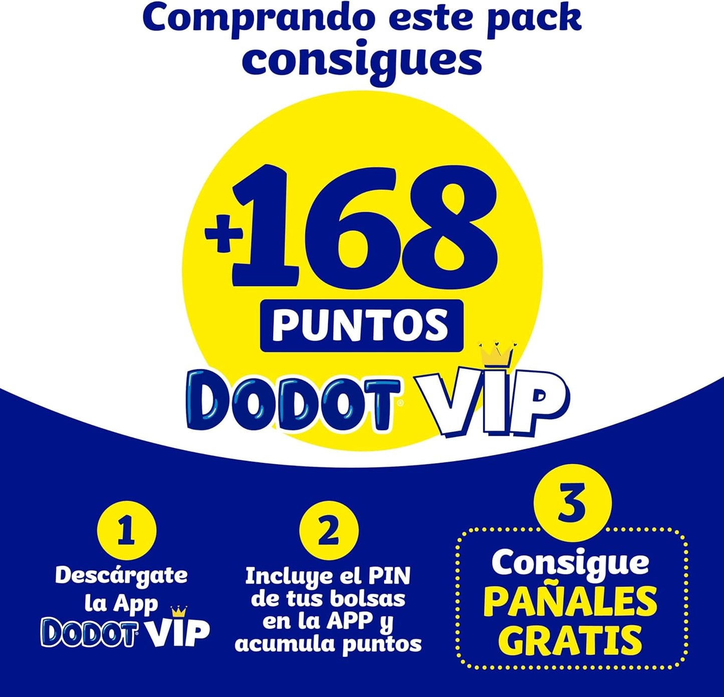 Dodot Pañales Bebé Sensitive, Talla 5 (11-16 kg), 168 Pañales + 4 Pants de Regalo, Hasta 12 h De Protección Antifugas y Cuidado de la Piel, Pack Mensual