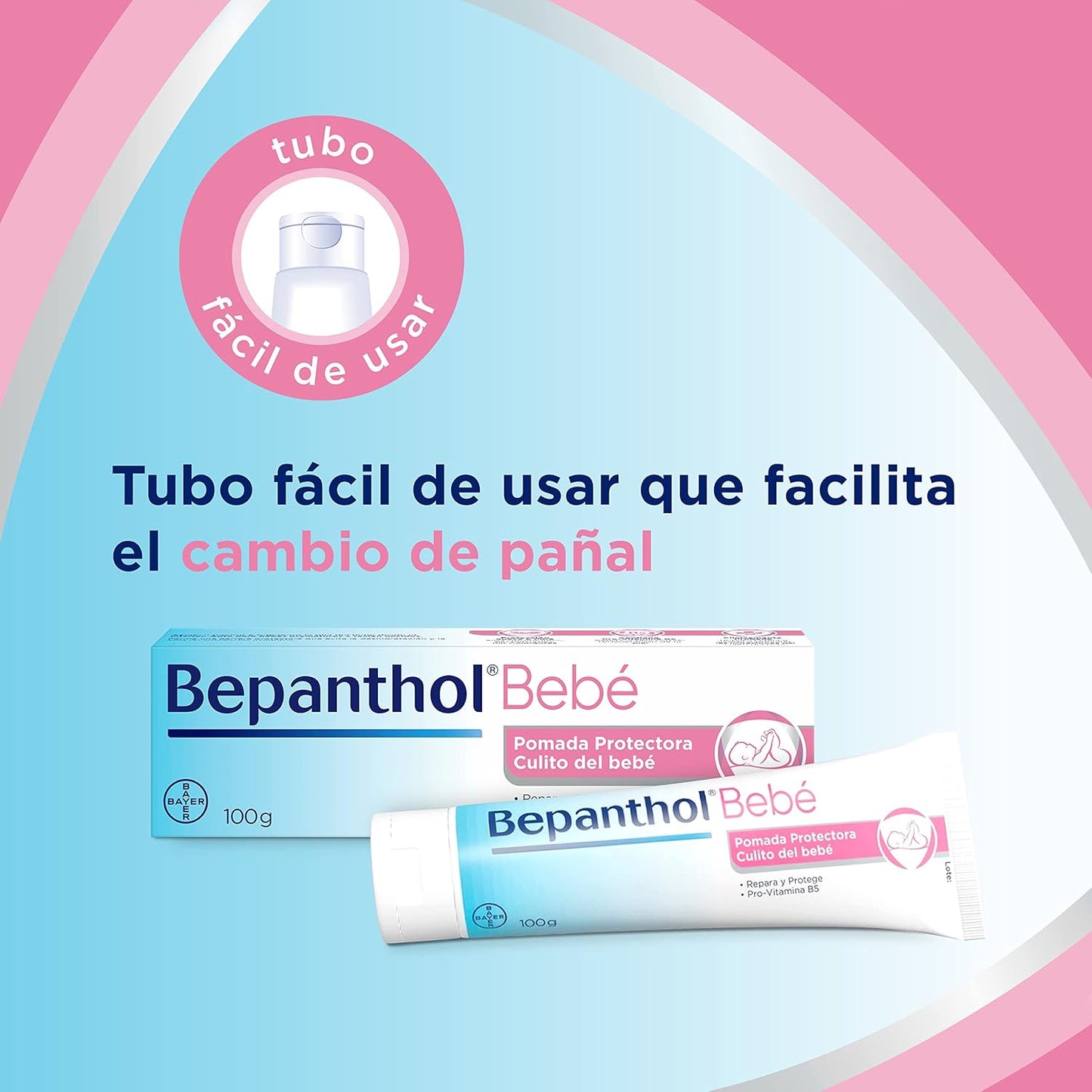 BEPANTHOL Pomada Protectora Culito Bebé Con Pro-Vitamina B5 - Crema para Irritaciones y Pañal - Recién Nacido - 2x100 g