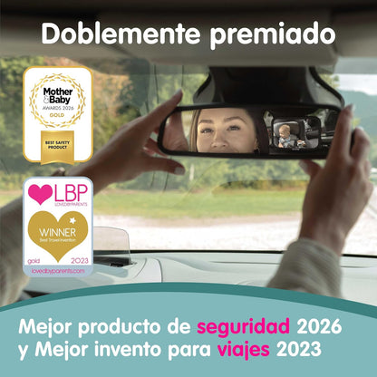 Onco Espejo Coche Bebé Asiento Trasero - 100% a Prueba de Roturas - Conduce Seguro y Observa a Tu Hijo - Accesorios Esenciales para Padres Primerizos - Ganador del Premio LovedByParents