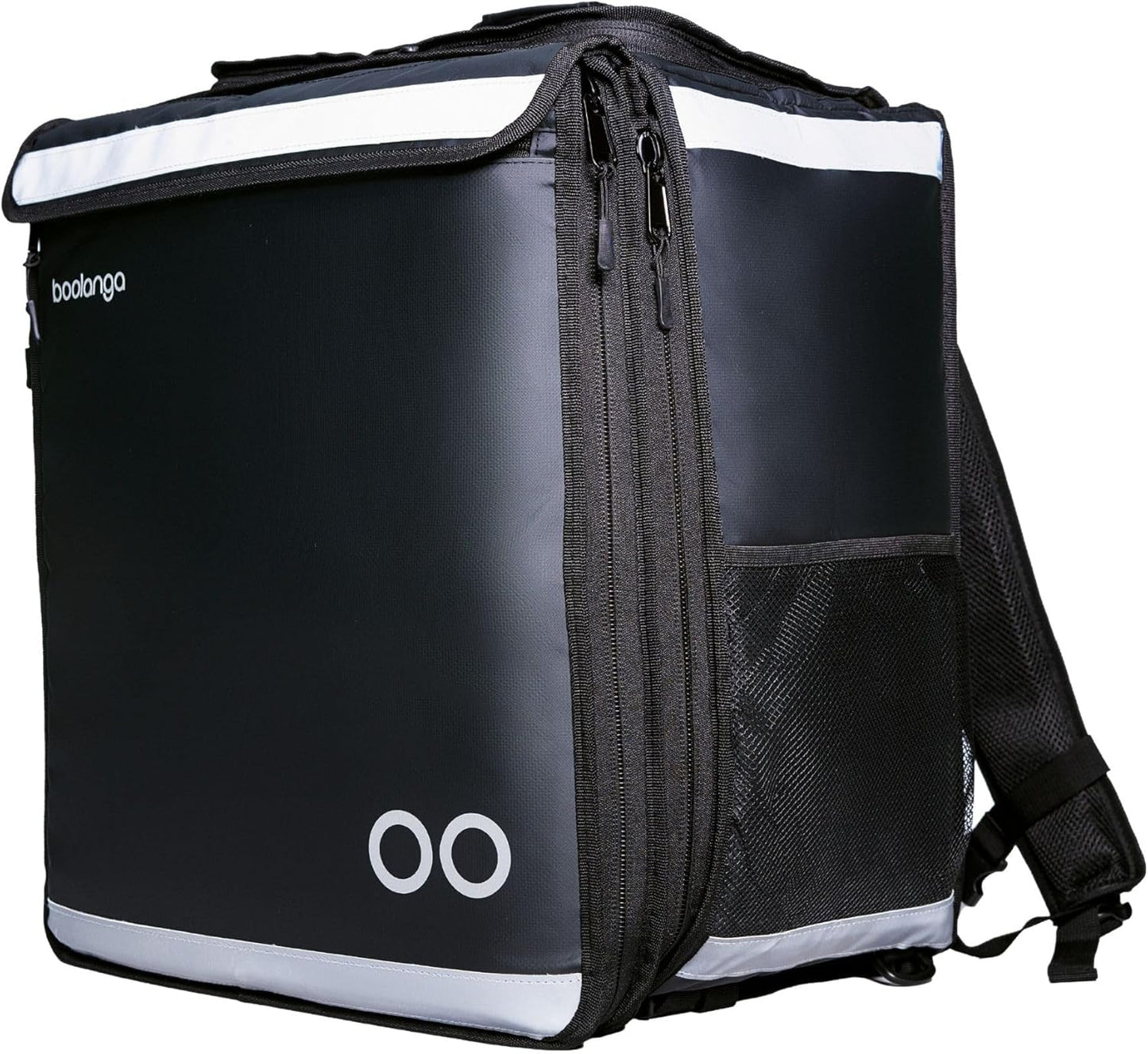 Bolsa de Reparto Isotérmica 89L • Mochila Térmica Extensible Gran Capacidad • 100% Impermeable Tarpaulin 500D • Bandas Reflectantes • Plegable y Ergonómica para Entregas, Negro
