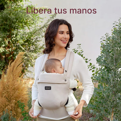Momcozy Mochila Portabebés Ergonómica, Cómoda y Ligera | para Bebés 3–24 Meses, Fácil de Poner, Soporte Lumbar Mejorado, Manos Libres