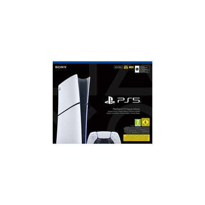 Consola - Sony PS5 Slim Digital Edition, 825 GB SSD, 4K, 1 mando, Chasis E, Blanco